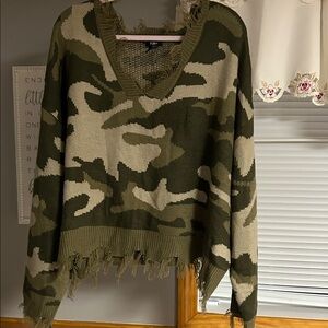 Rue21 Camo V-Neck Sweater